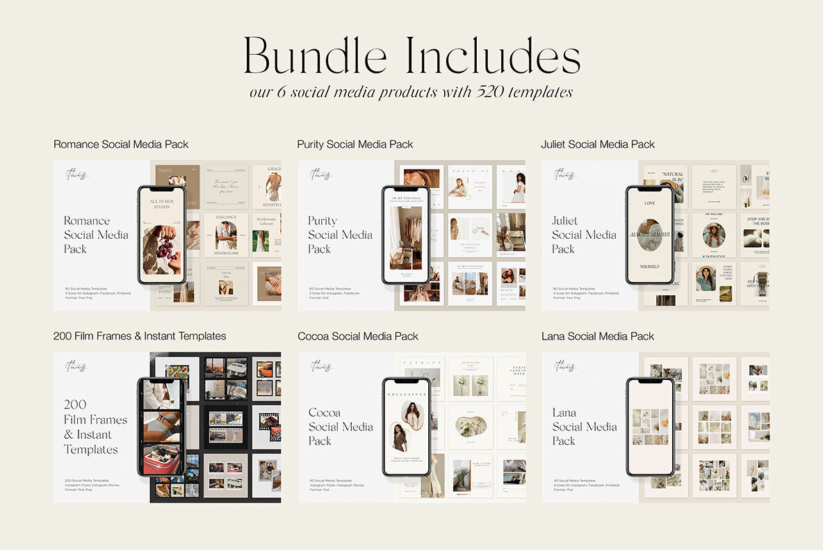 520 Bundle Social Media Templates PS 2