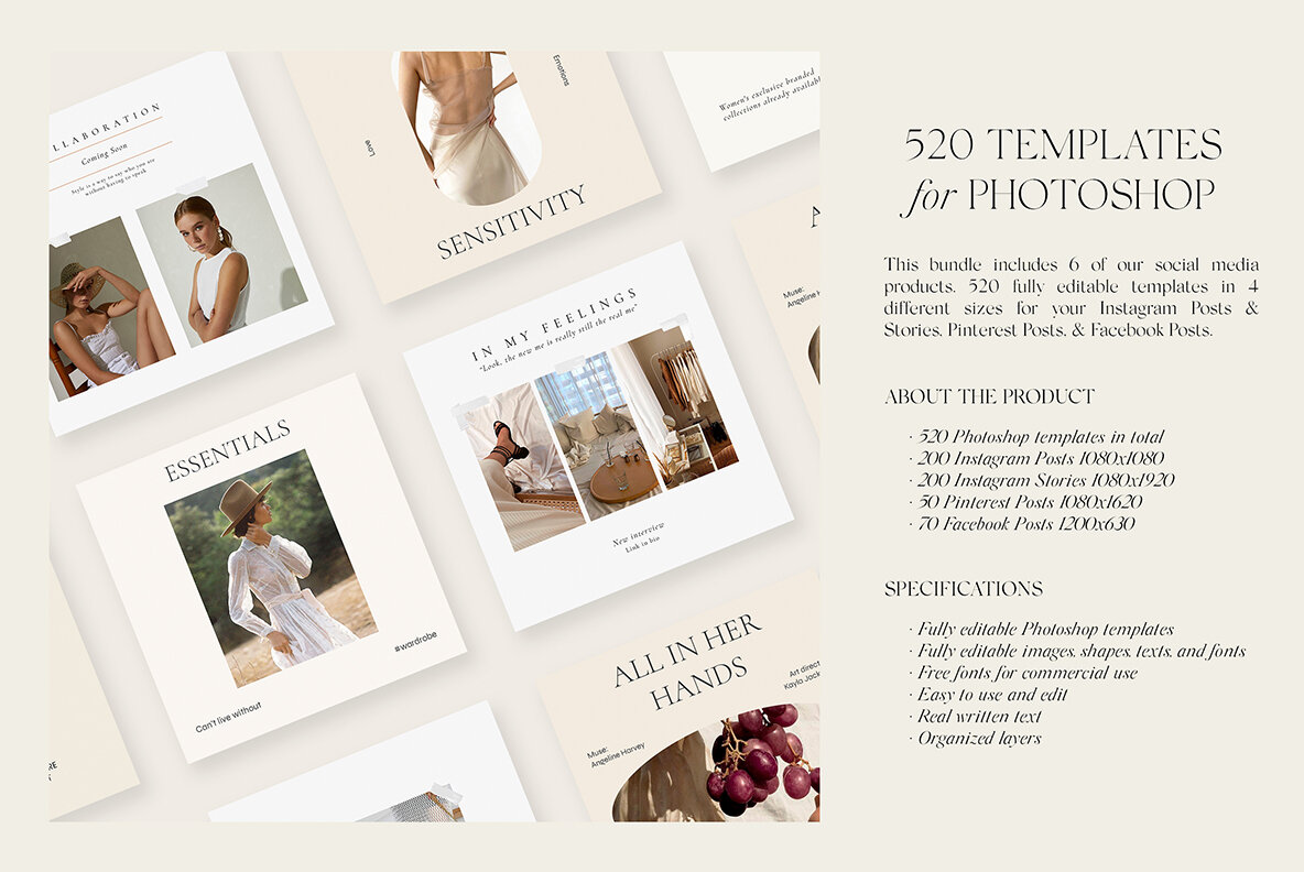 520 Bundle Social Media Templates PS 12