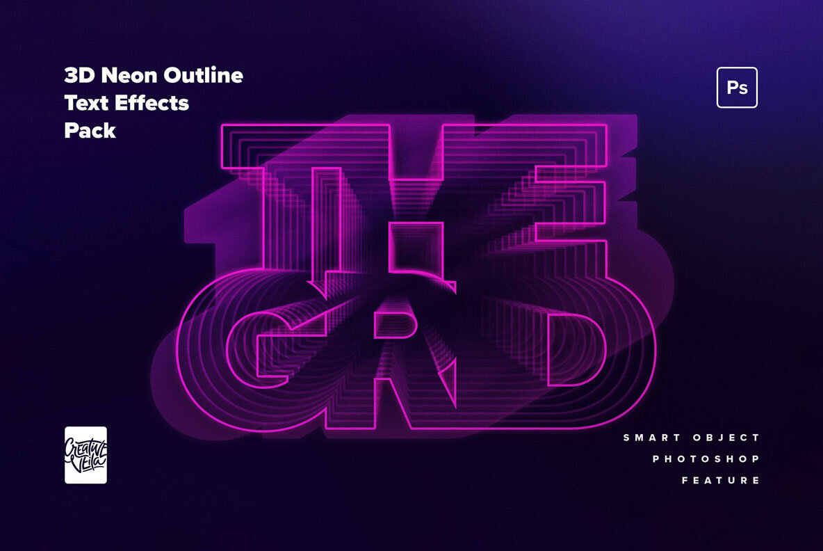 80s Retro Futuristic 3D Neon Text Effect 1