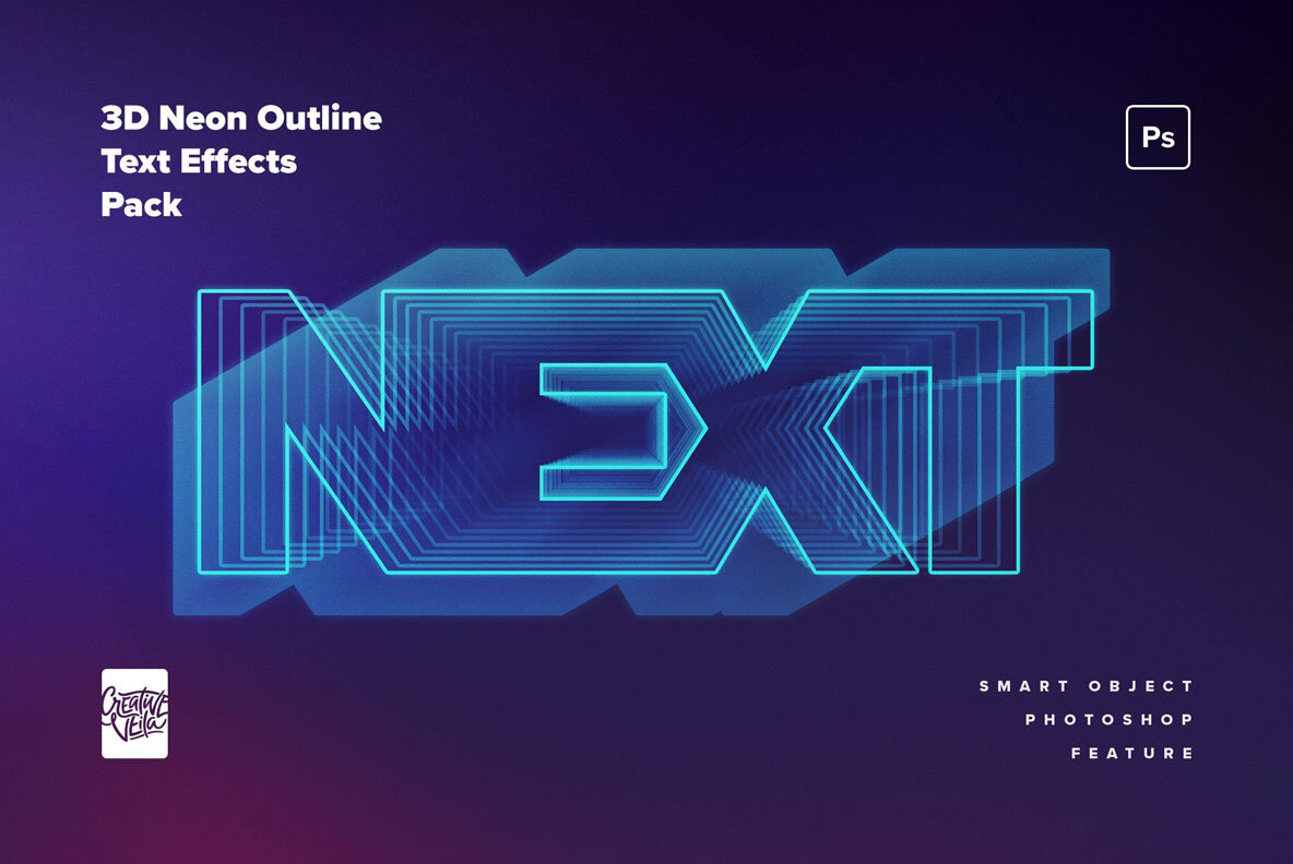 80s Retro Futuristic 3D Neon Text Effect 4