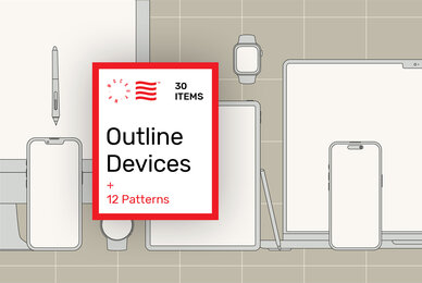 Outline Device Mockups   12 Patterns