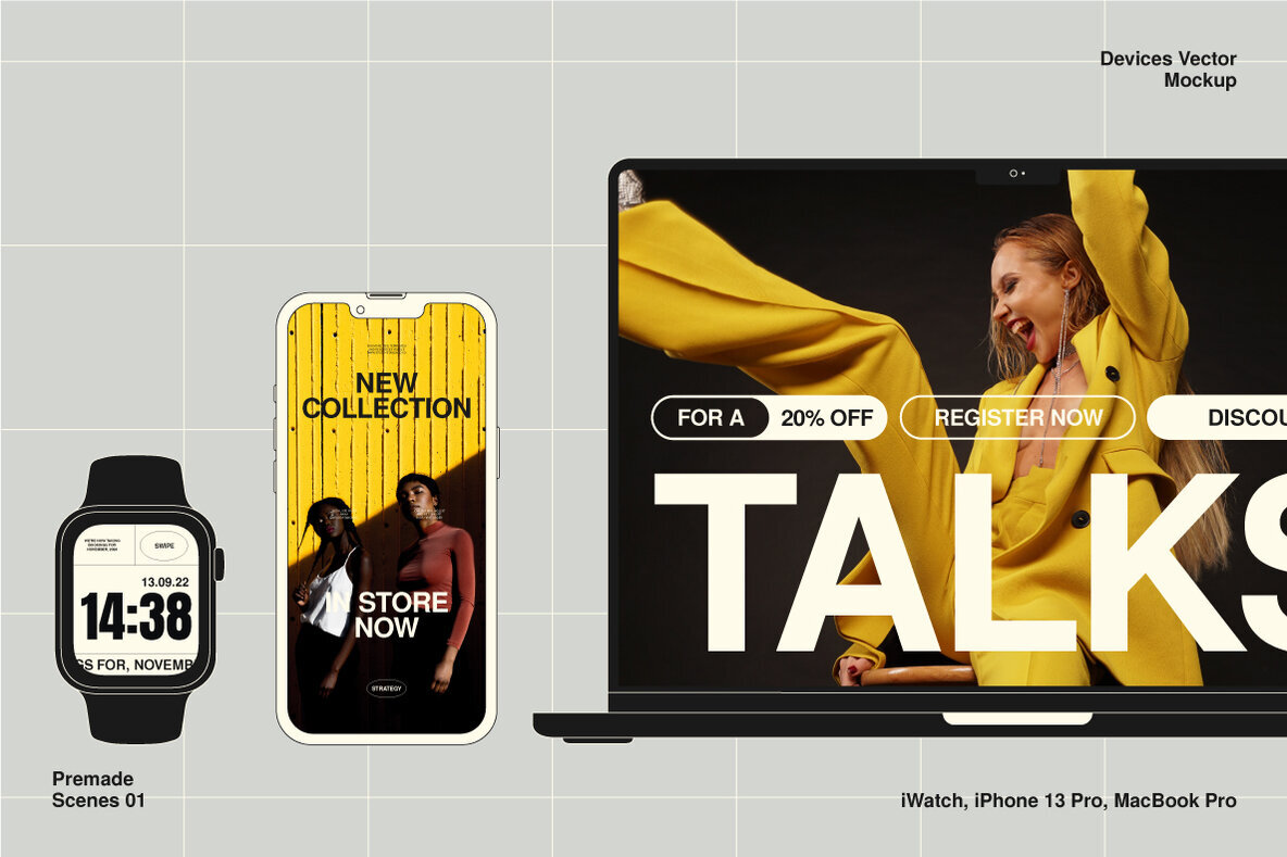 Outline Device Mockups   12 Patterns 2