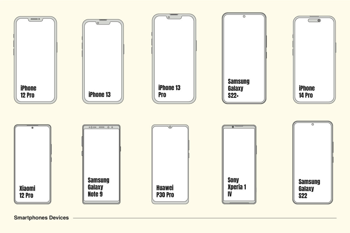 Outline Device Mockups   12 Patterns 5