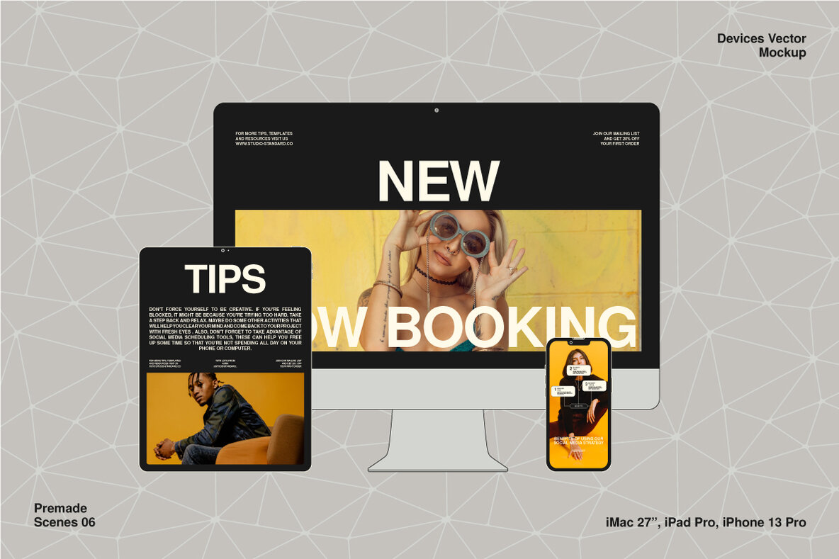 Outline Device Mockups   12 Patterns 12