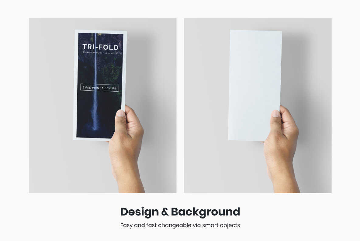 Trifold Brochure Mock up Set 8