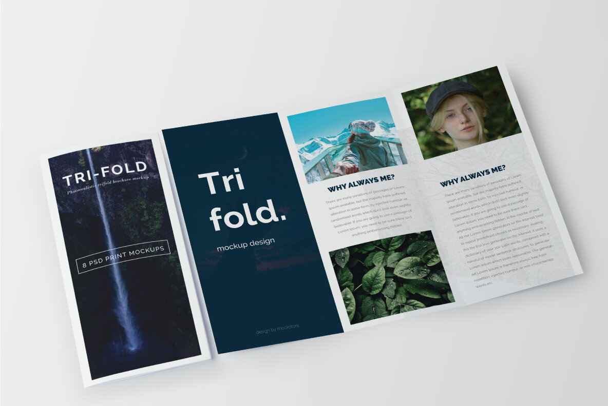 Trifold Brochure Mock up Set 9