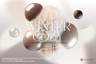 Winter Cozy Backgrounds  3D Scenes