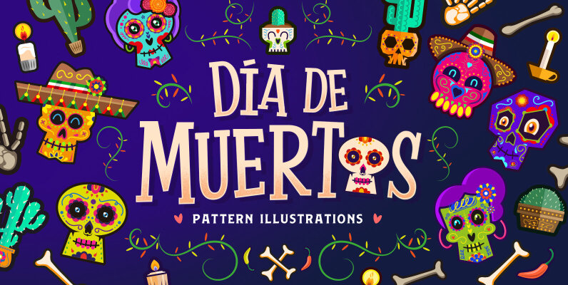 Day of The Dead Pattern Illustrations