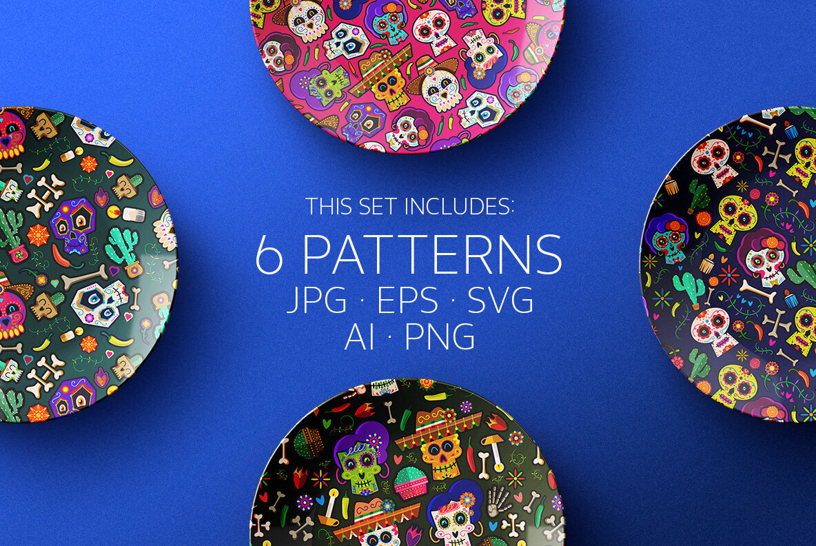 Day of The Dead Pattern Illustrations 2