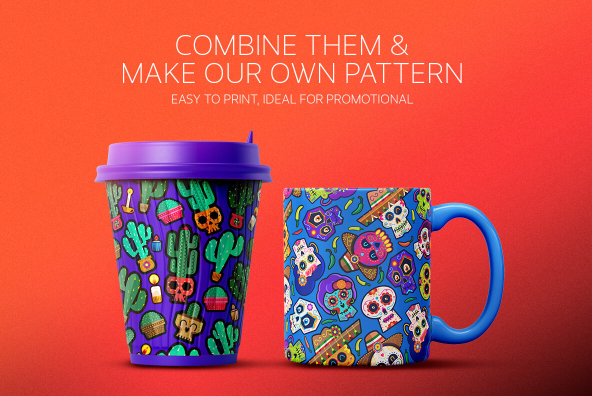 Day of The Dead Pattern Illustrations 6