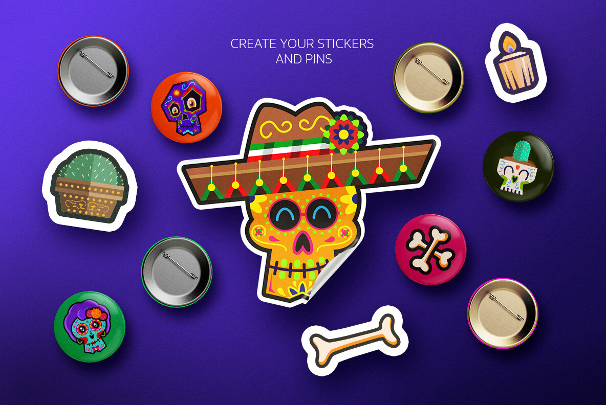 Day of The Dead Pattern Illustrations 7