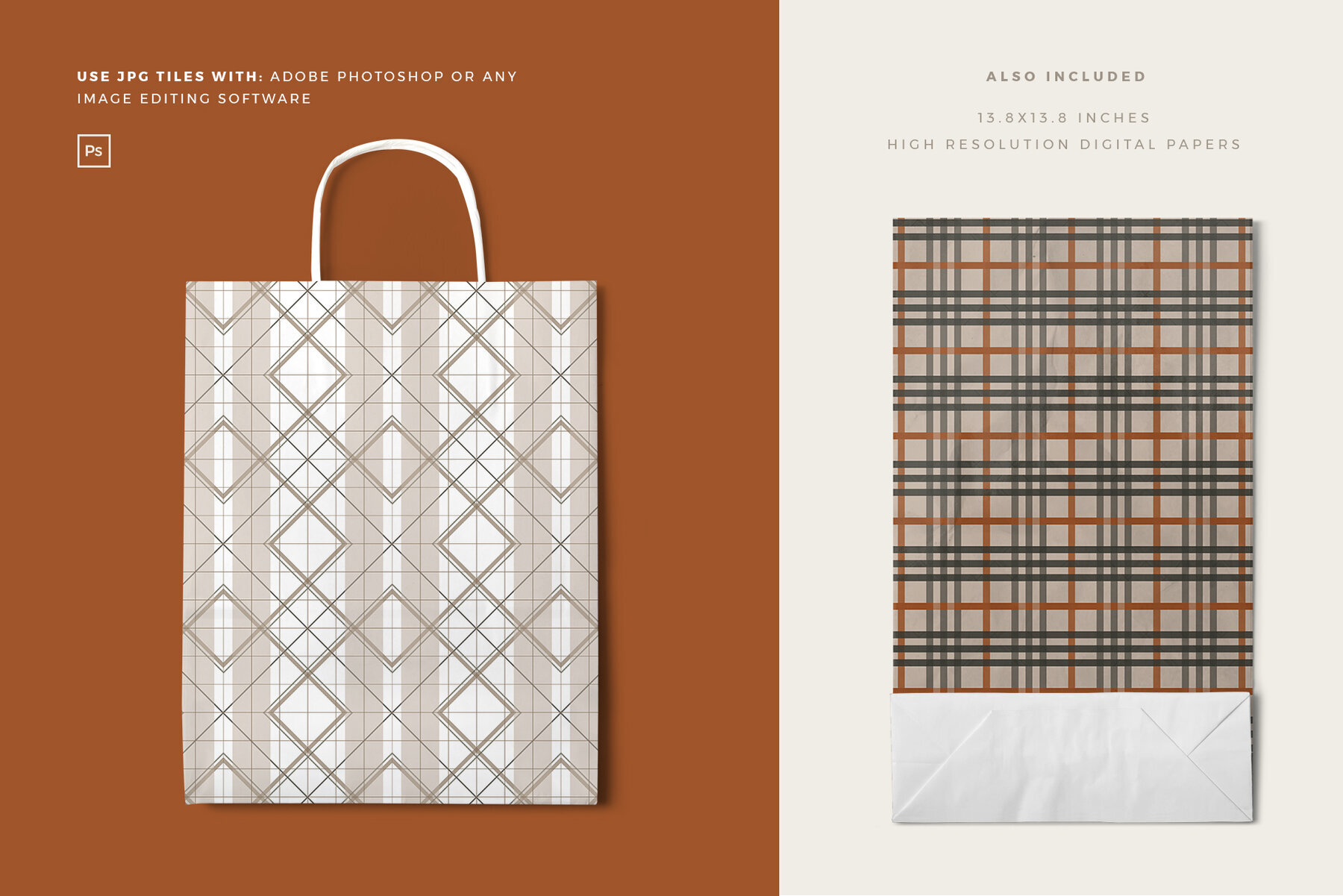 Autumn Plaid Seamless Patterns 3