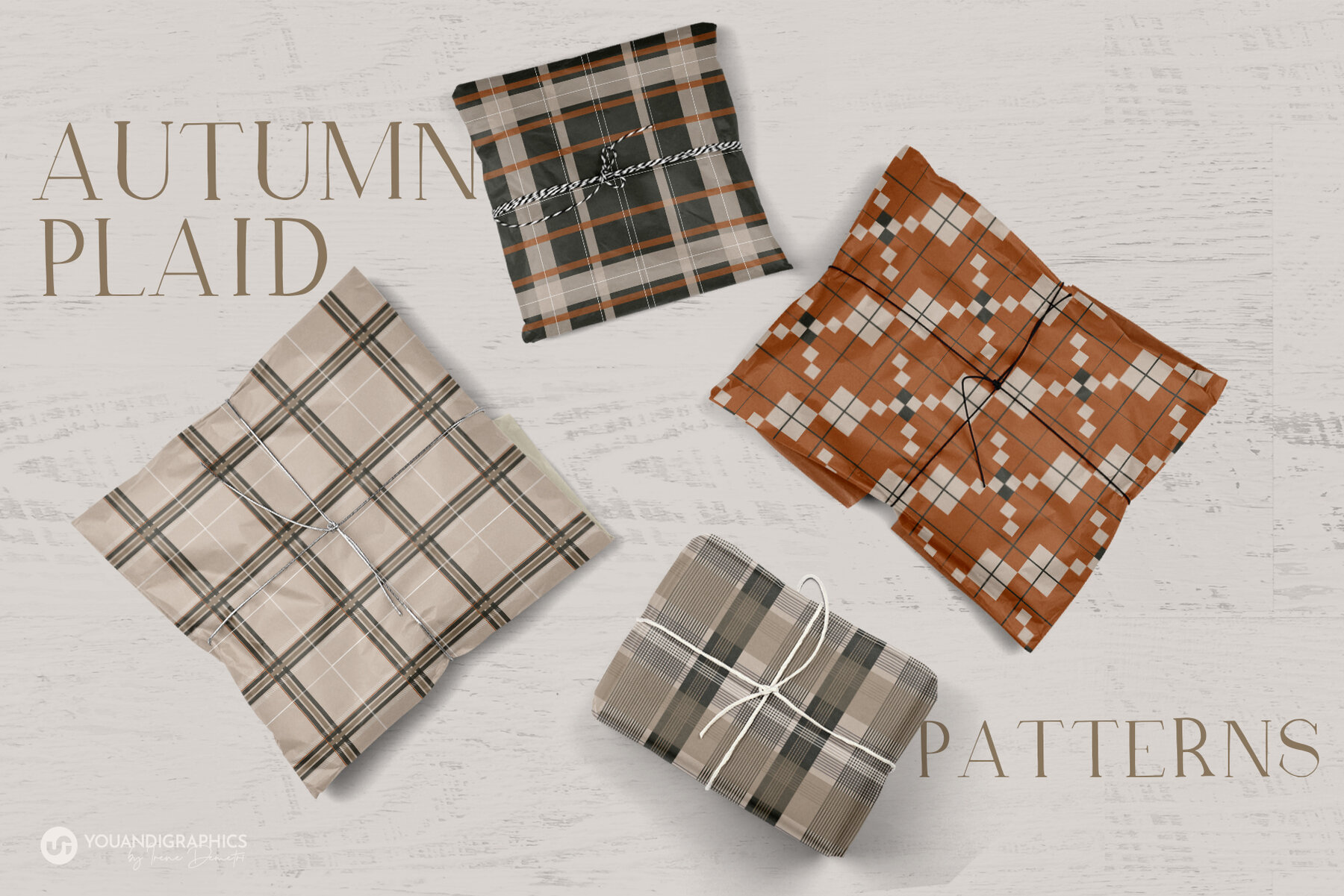 Autumn Plaid Seamless Patterns 4
