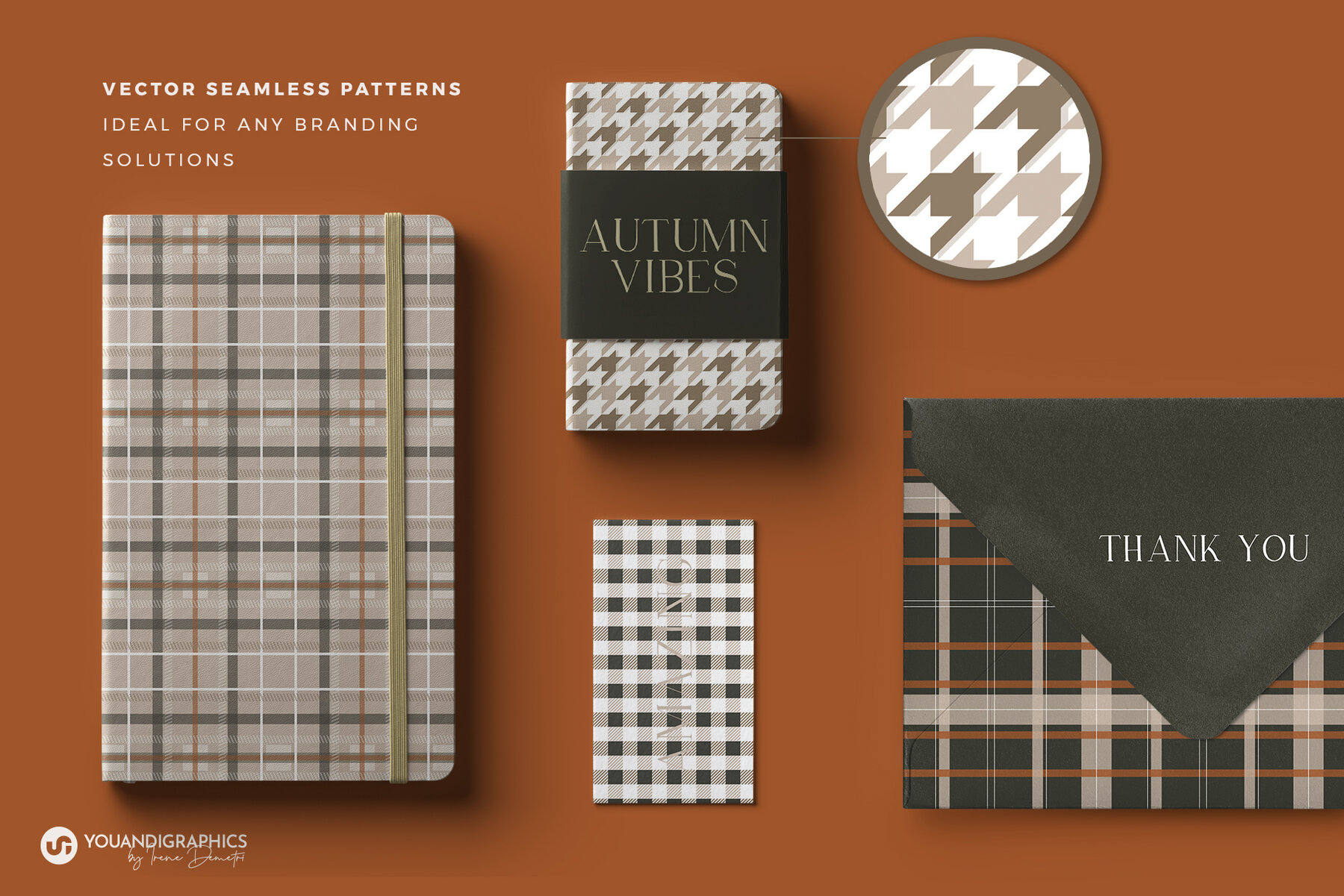 Autumn Plaid Seamless Patterns 5