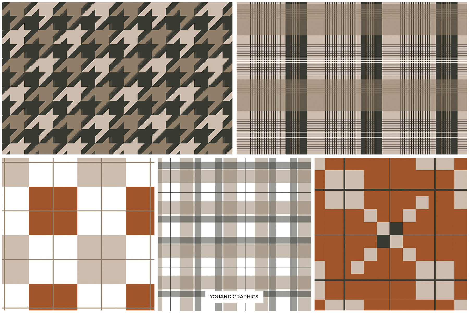 Autumn Plaid Seamless Patterns 9