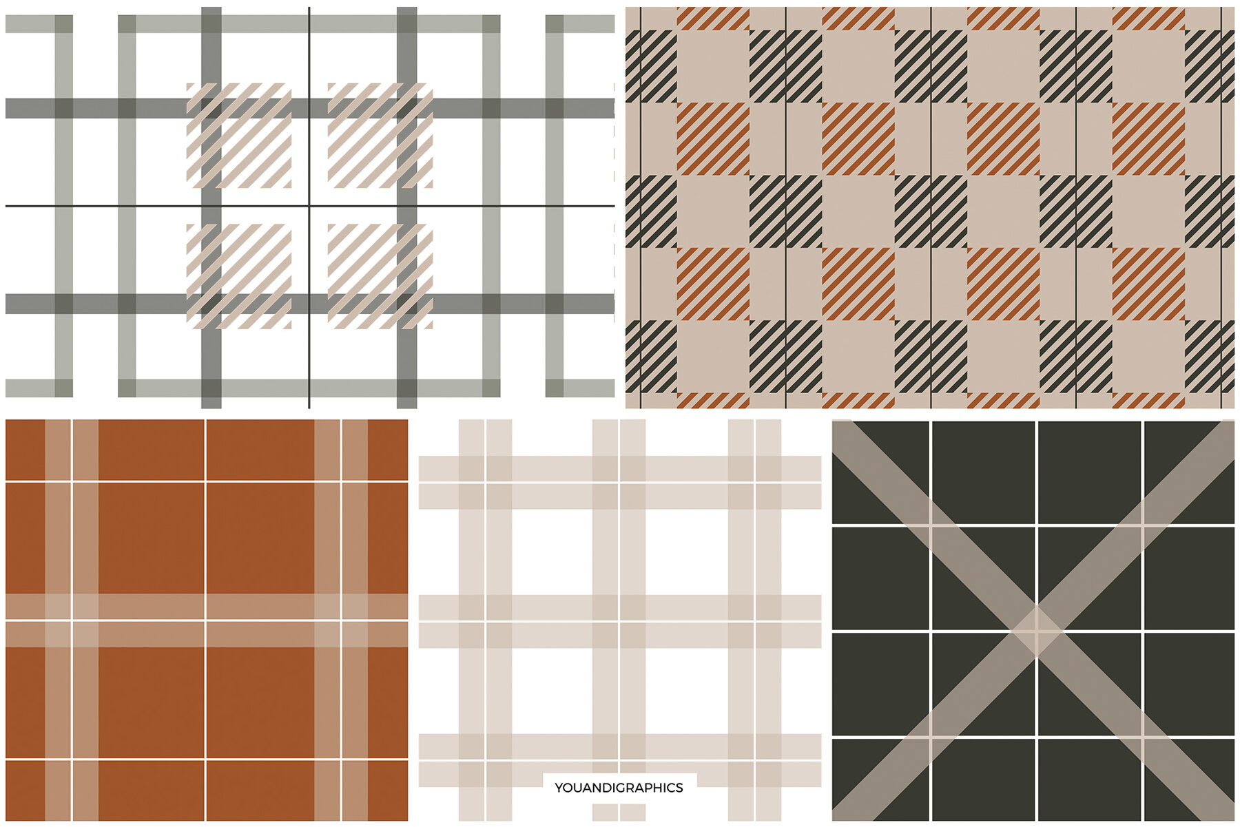 Autumn Plaid Seamless Patterns 10