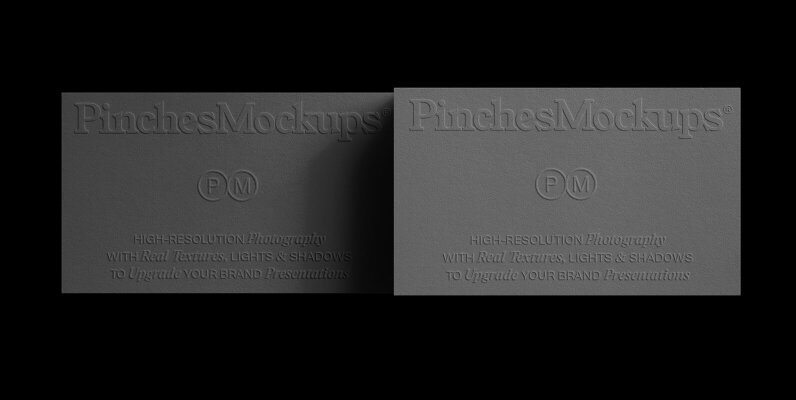 PM BC 10   Embossed Debossed Business Cards Mockup