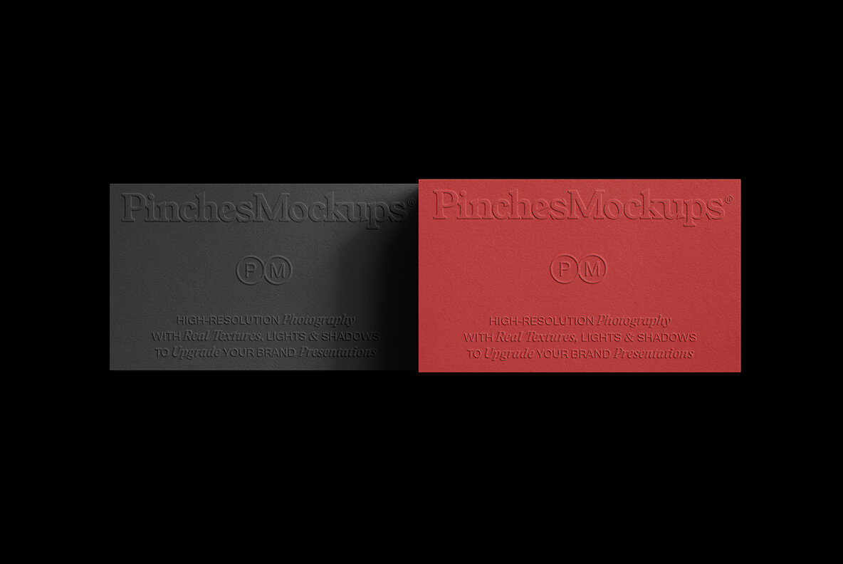 PM BC 10   Embossed Debossed Business Cards Mockup 6