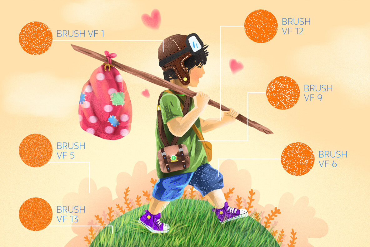 Grain Artistic Brushes for Procreate 8