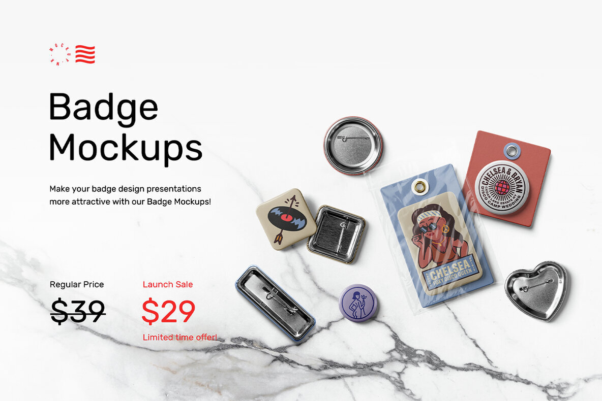 Badge Mockups   Packaging Creator 2