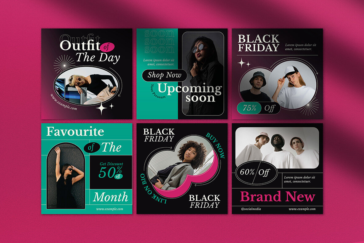 Black Modern Black Friday Instagram Pack 3