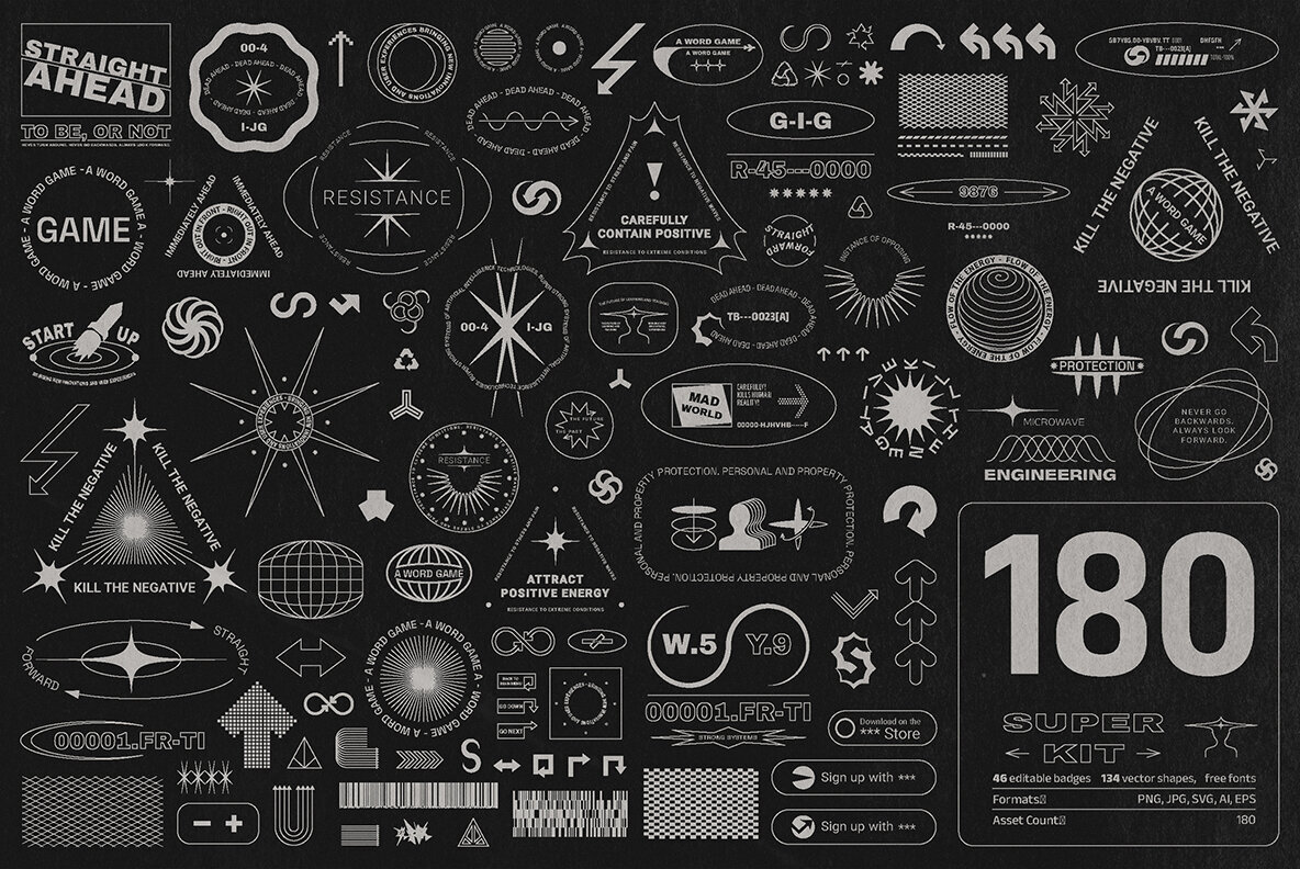 Editable Logo Badge  Shapes Kit 1