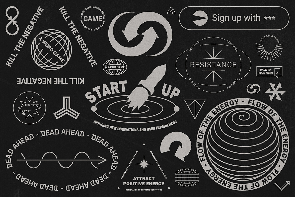 Editable Logo Badge  Shapes Kit 2