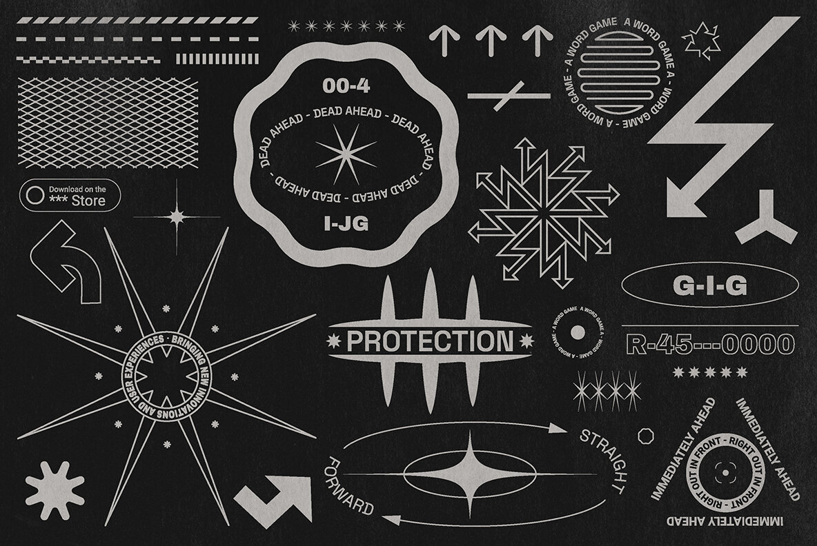 Editable Logo Badge  Shapes Kit 4