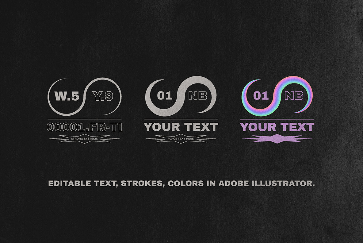 Editable Logo Badge  Shapes Kit 5