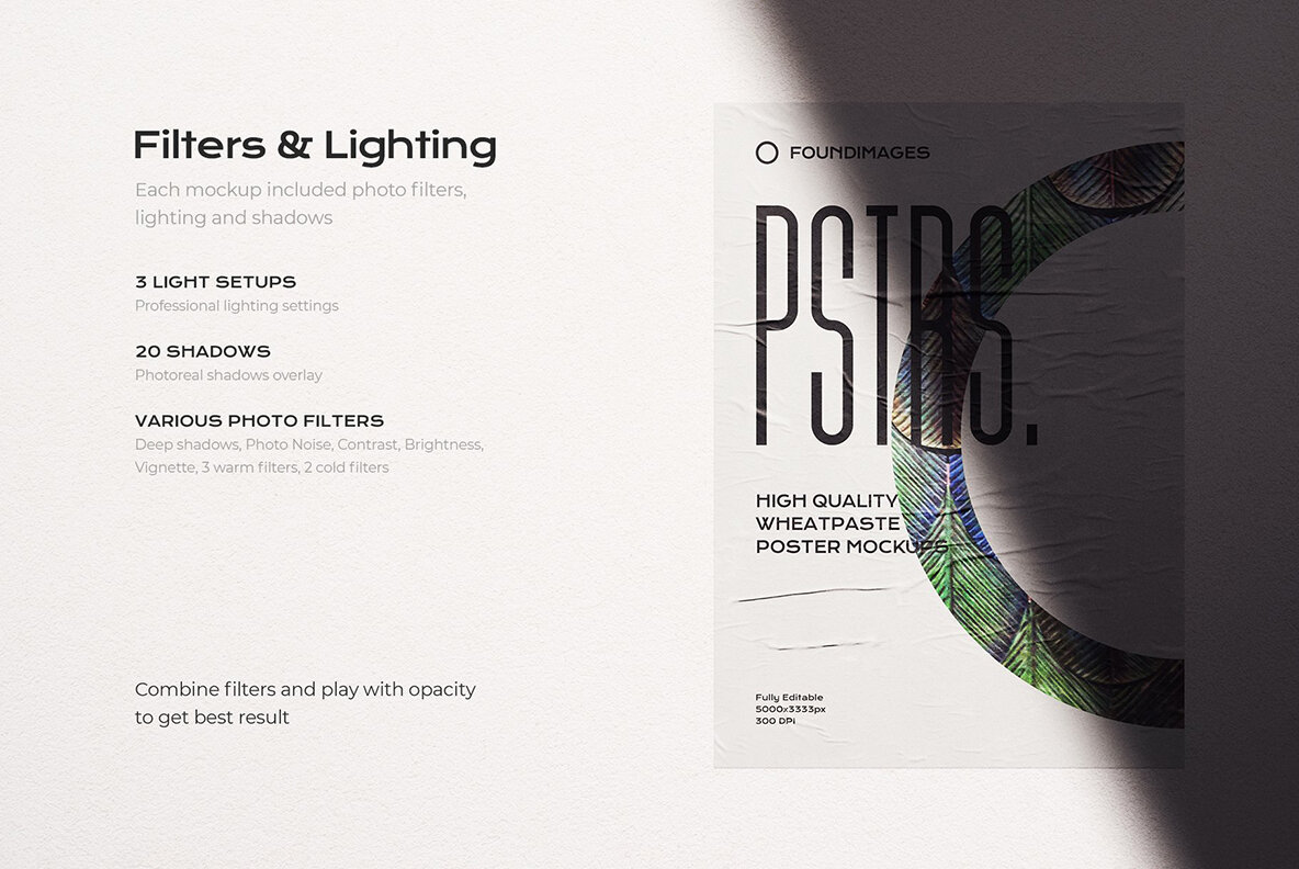 50 Poster Mockup Bundle Glued Paper 4