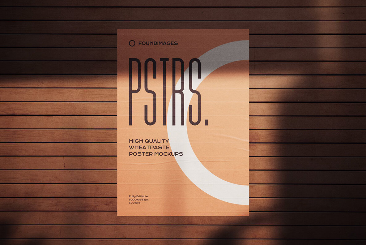 50 Poster Mockup Bundle Glued Paper 7