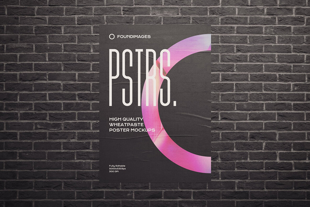 50 Poster Mockup Bundle Glued Paper 8