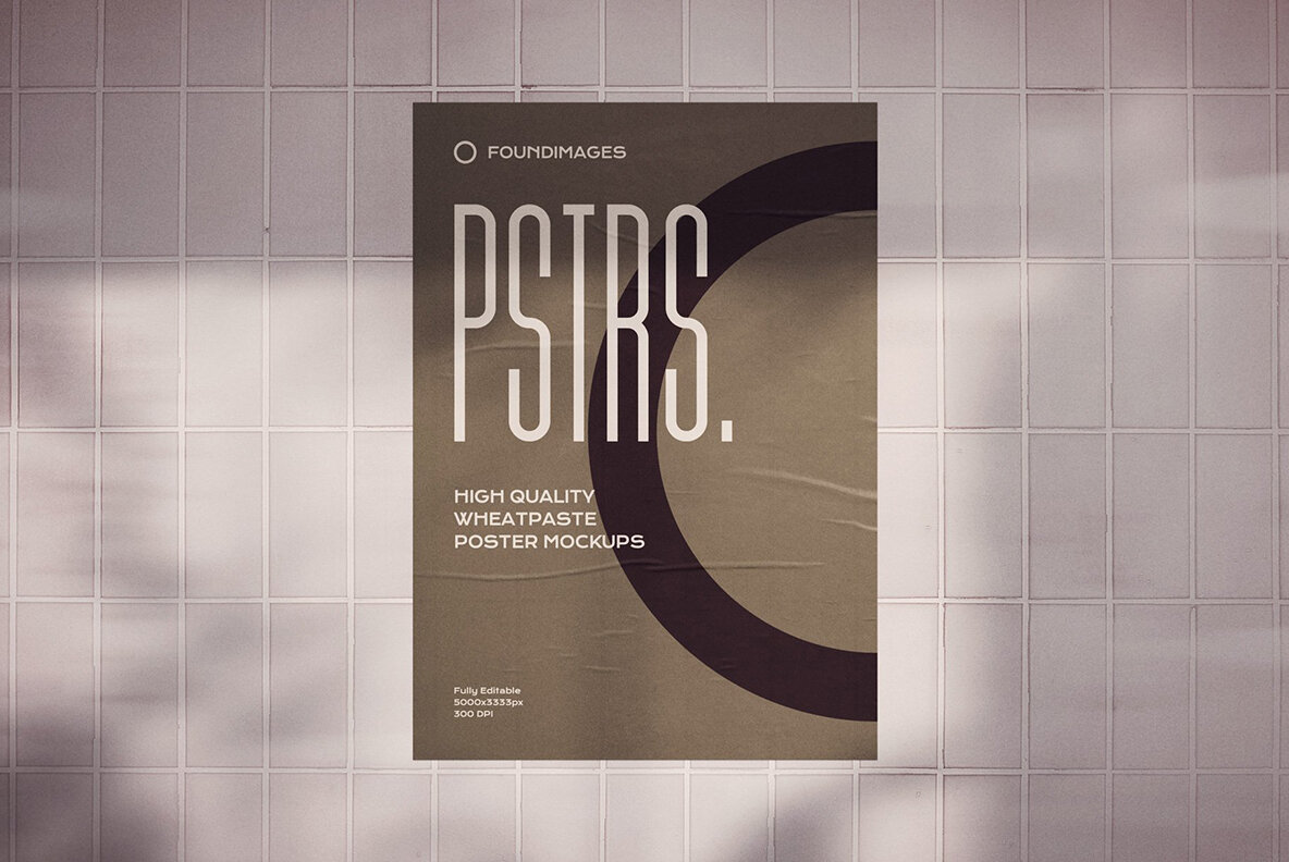 50 Poster Mockup Bundle Glued Paper 9