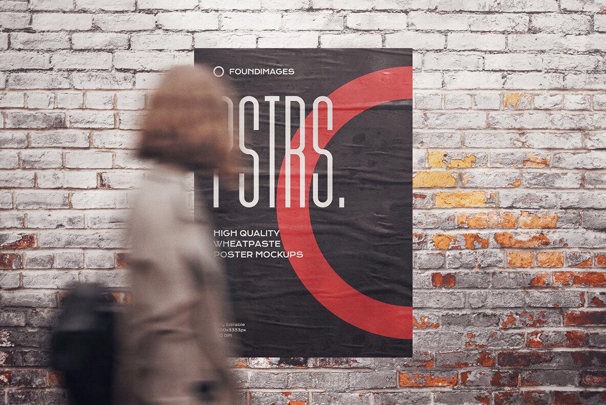 50 Poster Mockup Bundle Glued Paper 10