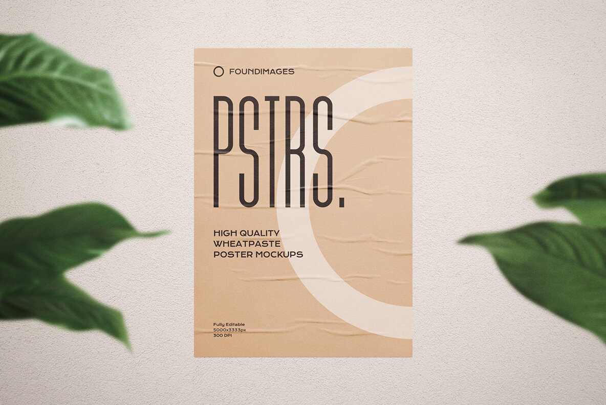 50 Poster Mockup Bundle Glued Paper 11