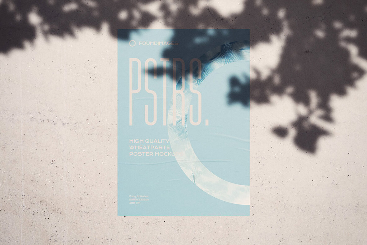 50 Poster Mockup Bundle Glued Paper 12
