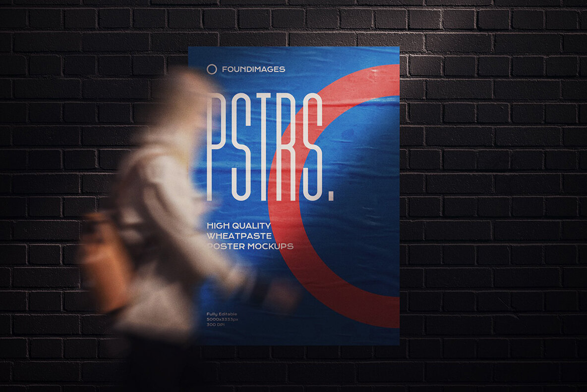 50 Poster Mockup Bundle Glued Paper 13