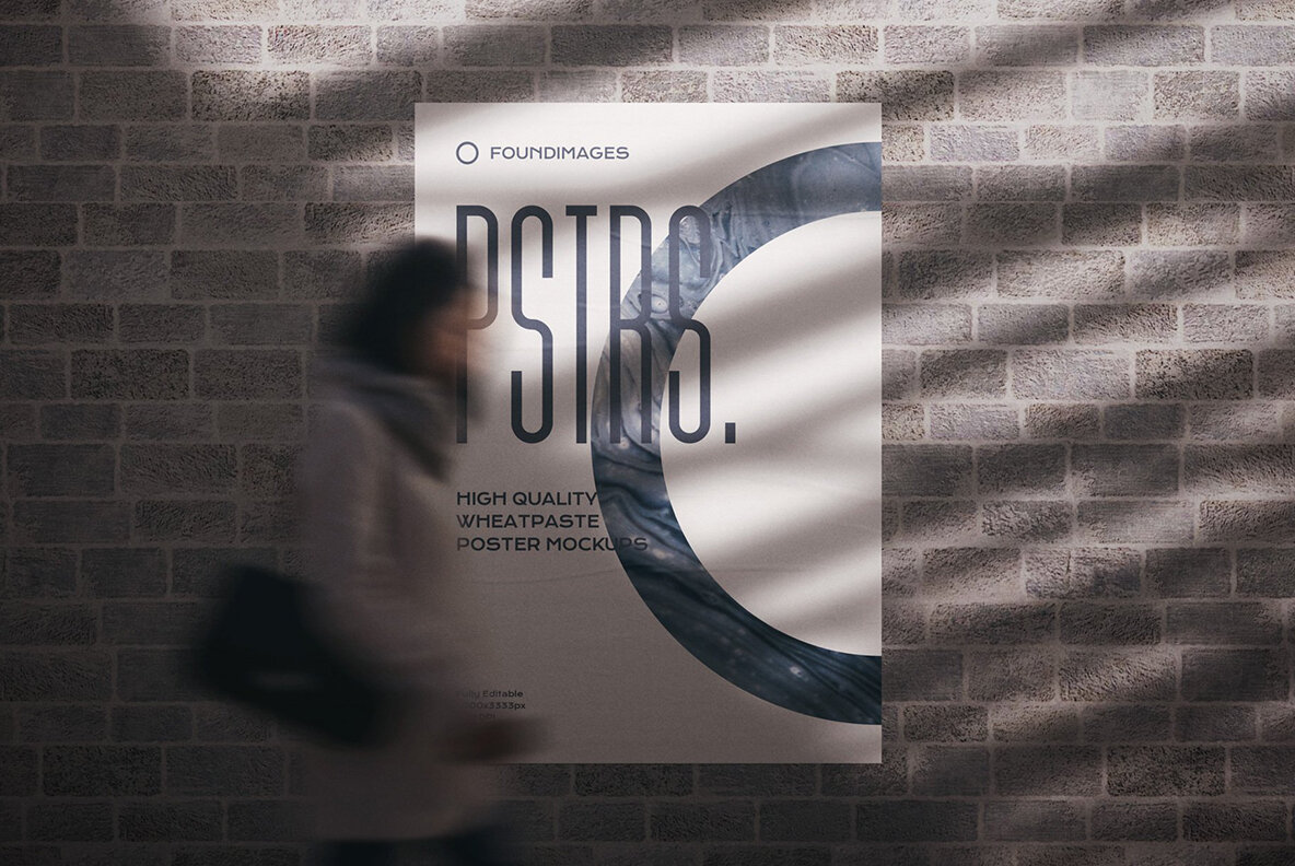 50 Poster Mockup Bundle Glued Paper 14