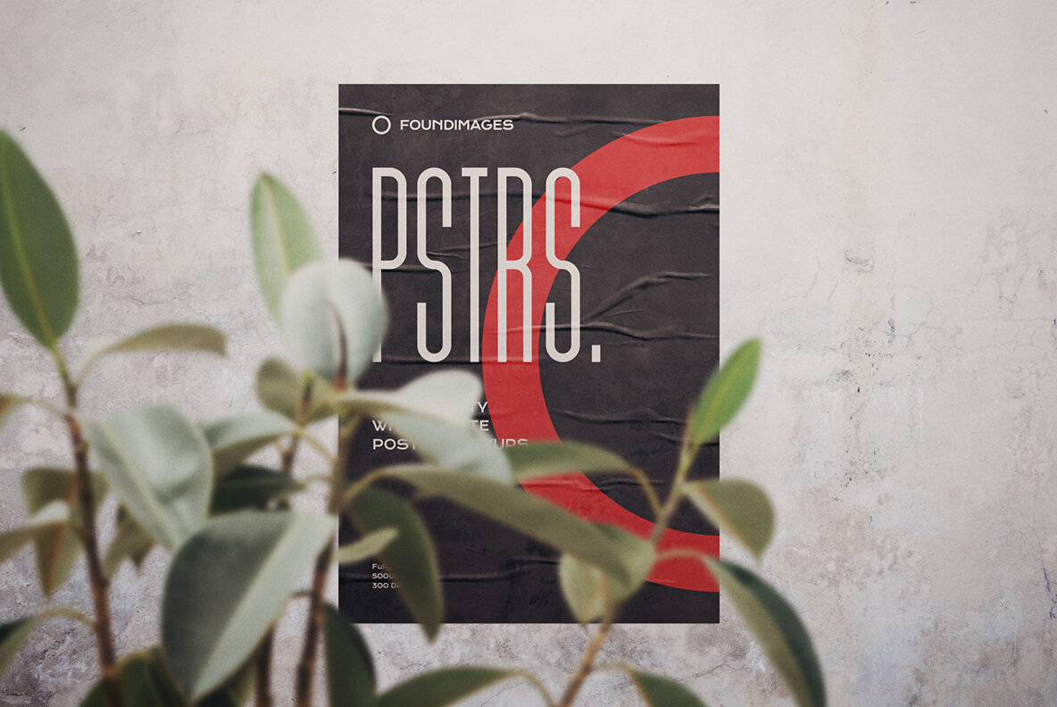 50 Poster Mockup Bundle Glued Paper 16