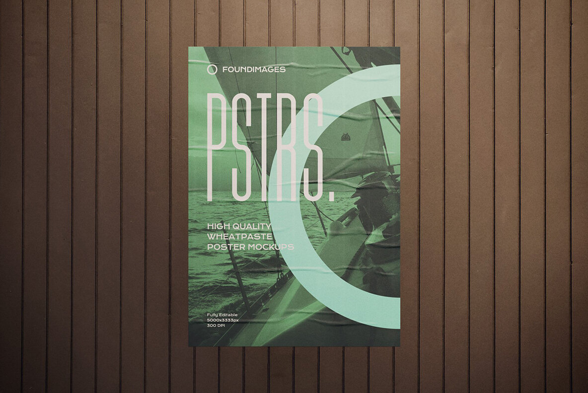 50 Poster Mockup Bundle Glued Paper 18