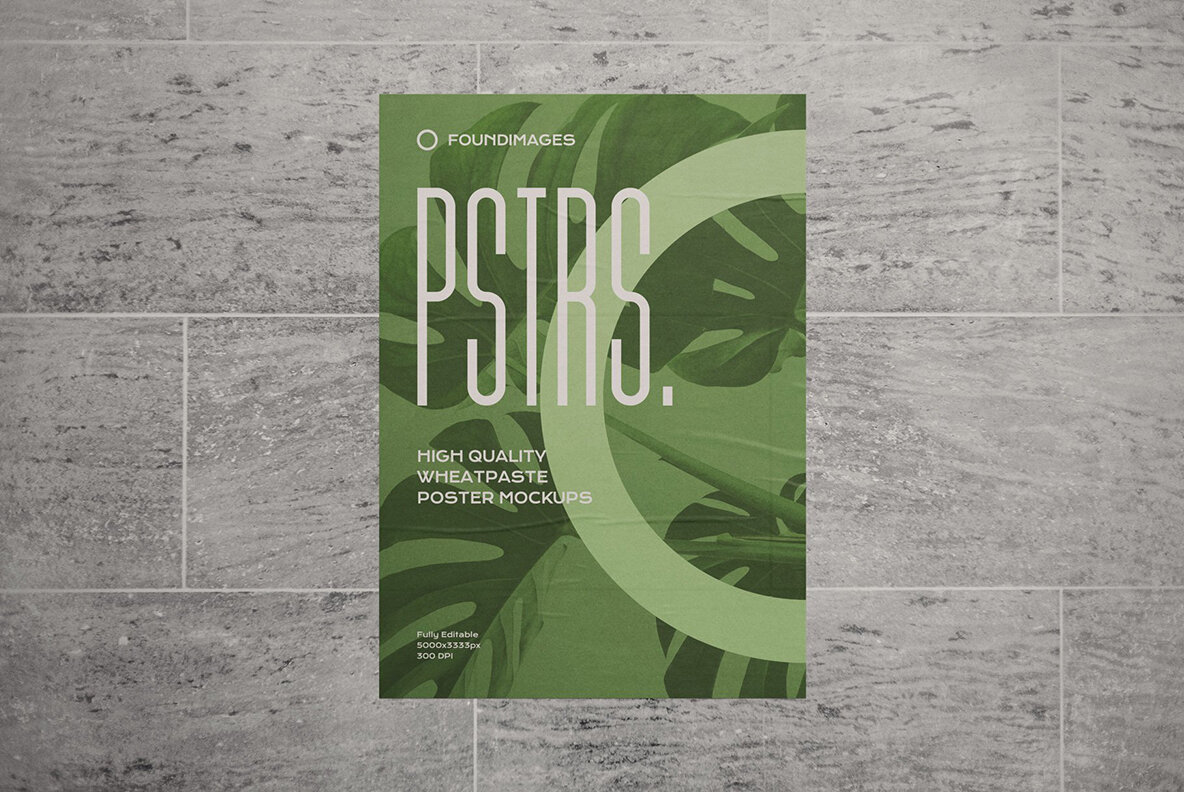 50 Poster Mockup Bundle Glued Paper 20