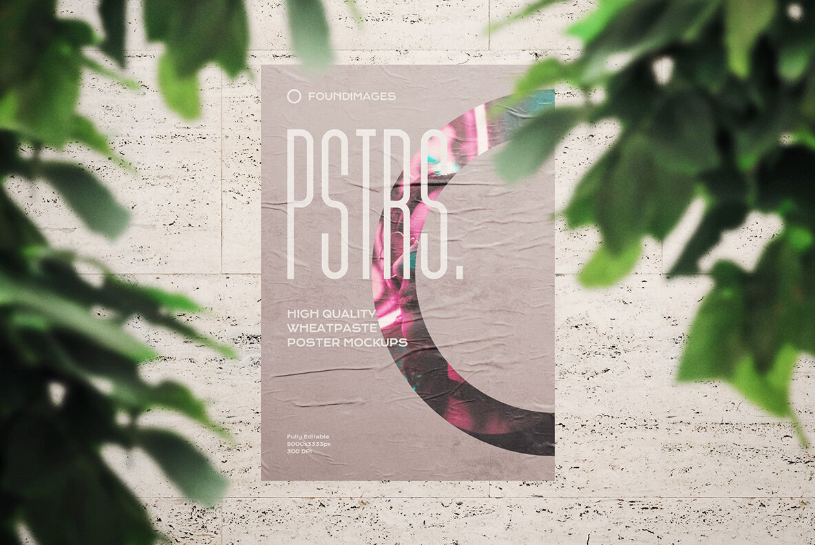 50 Poster Mockup Bundle Glued Paper 21
