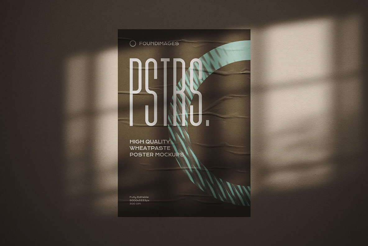 50 Poster Mockup Bundle Glued Paper 22