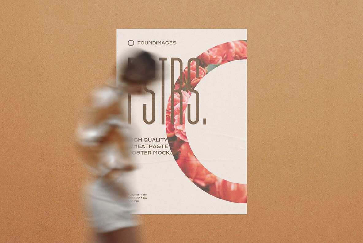 50 Poster Mockup Bundle Glued Paper 25