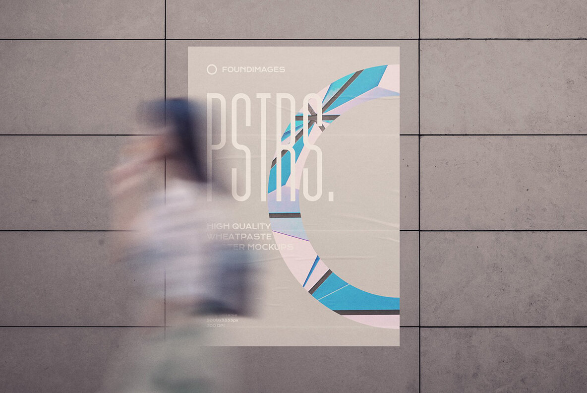 50 Poster Mockup Bundle Glued Paper 27