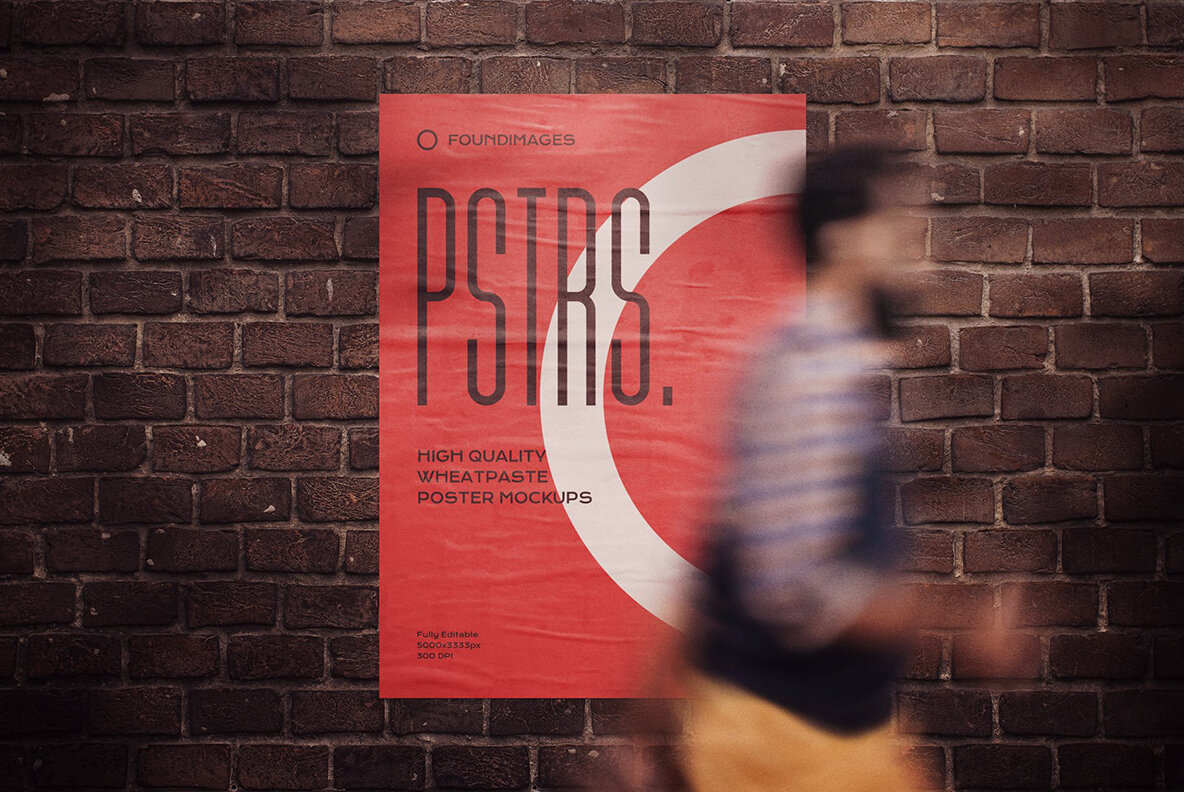50 Poster Mockup Bundle Glued Paper 29