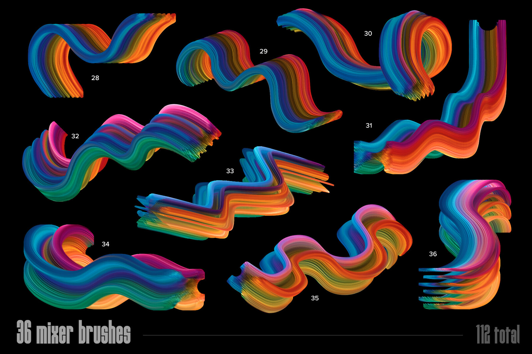 Multicolor Brush Bundle for Photoshop 12