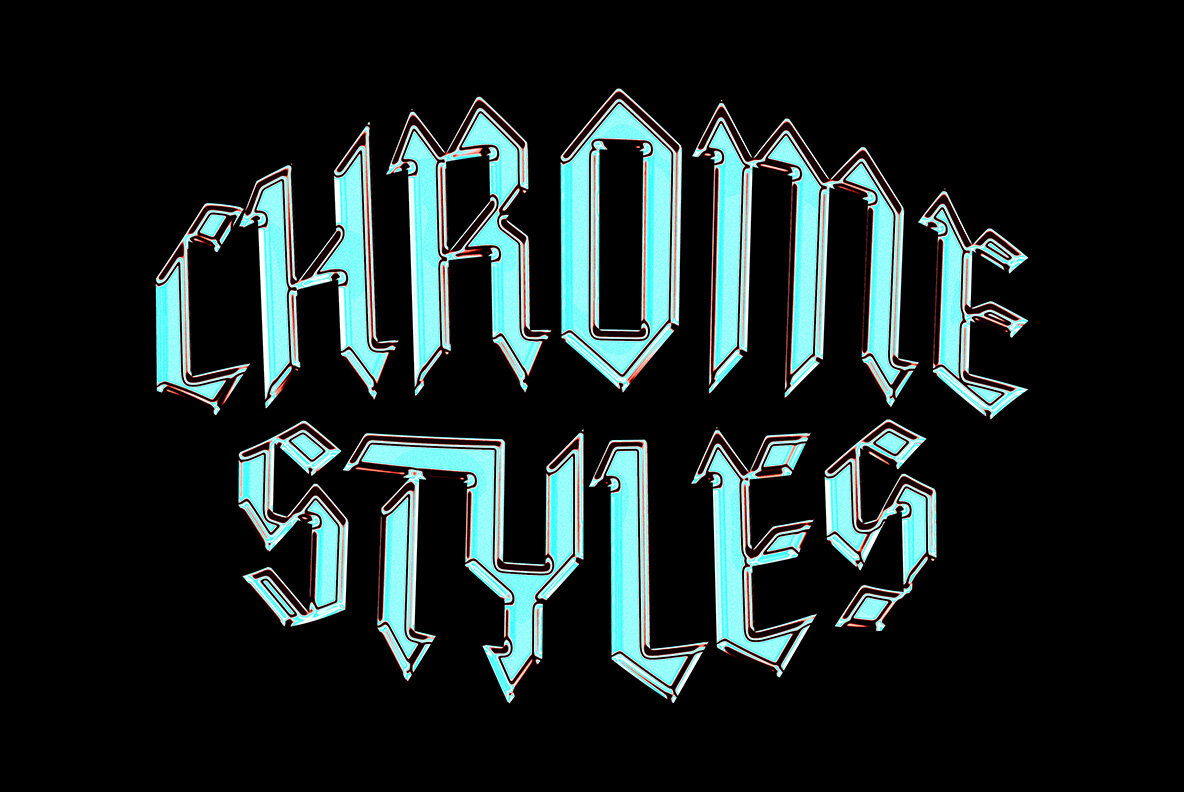 Galactic Chrome Text Style 4