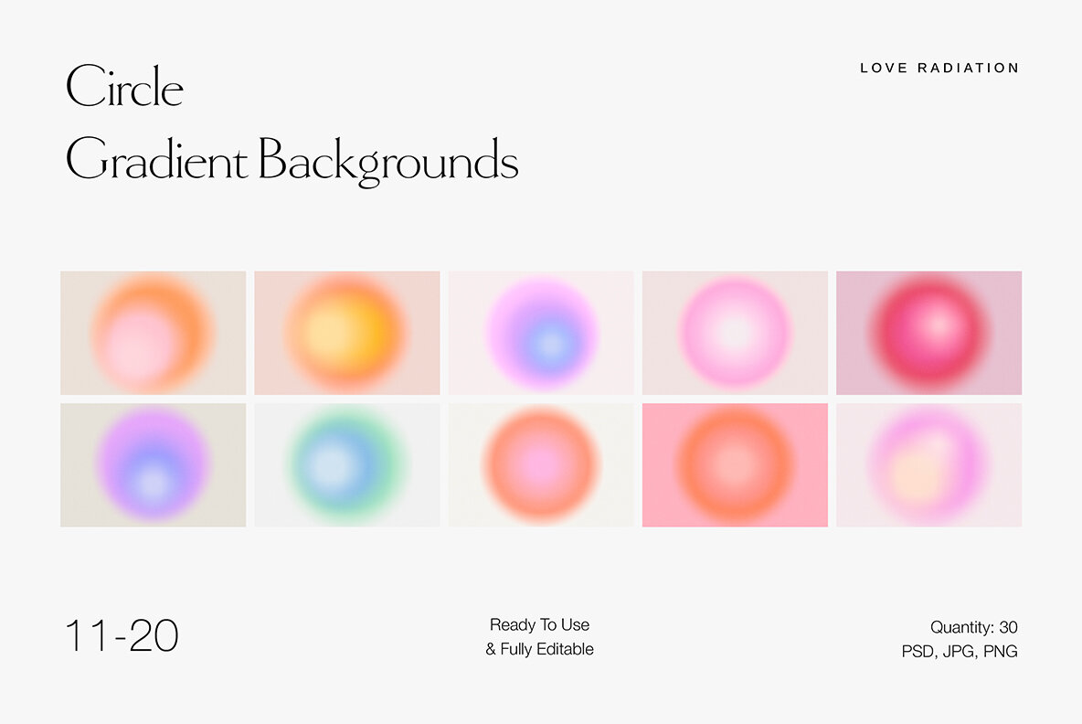 Circle Abstract Bright Grainy Gradient Backgrounds PSD 7