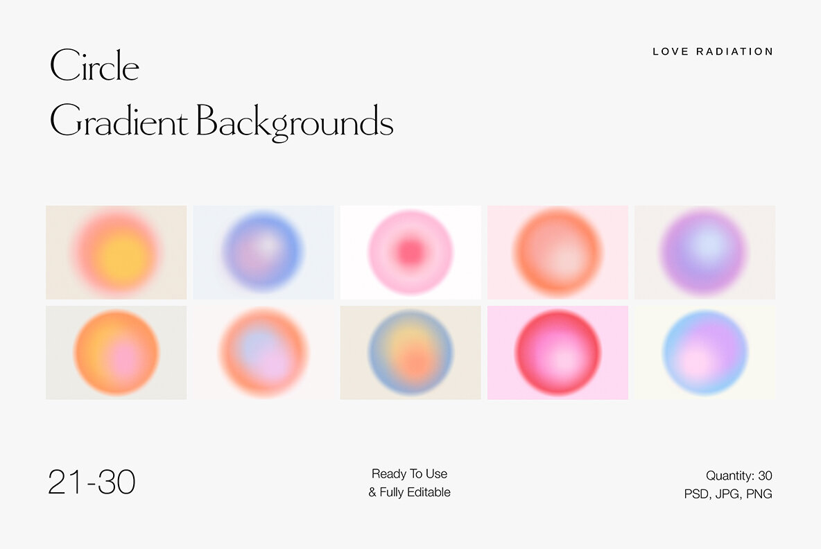 Circle Abstract Bright Grainy Gradient Backgrounds PSD 8